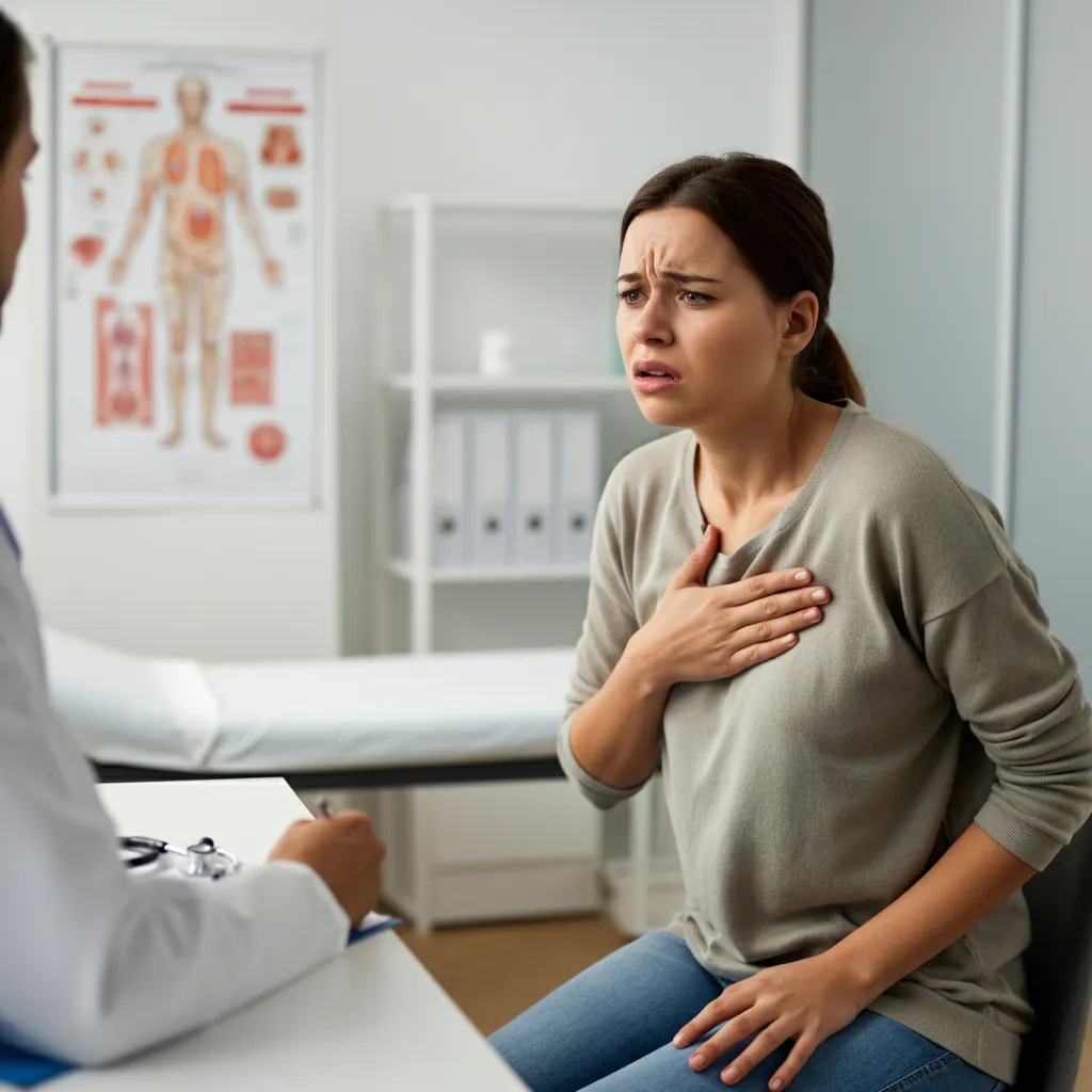 Chart comparing symptoms of panic disorder, heart attack, and thyroid problems, highlighting the risk of misdiagnosis.