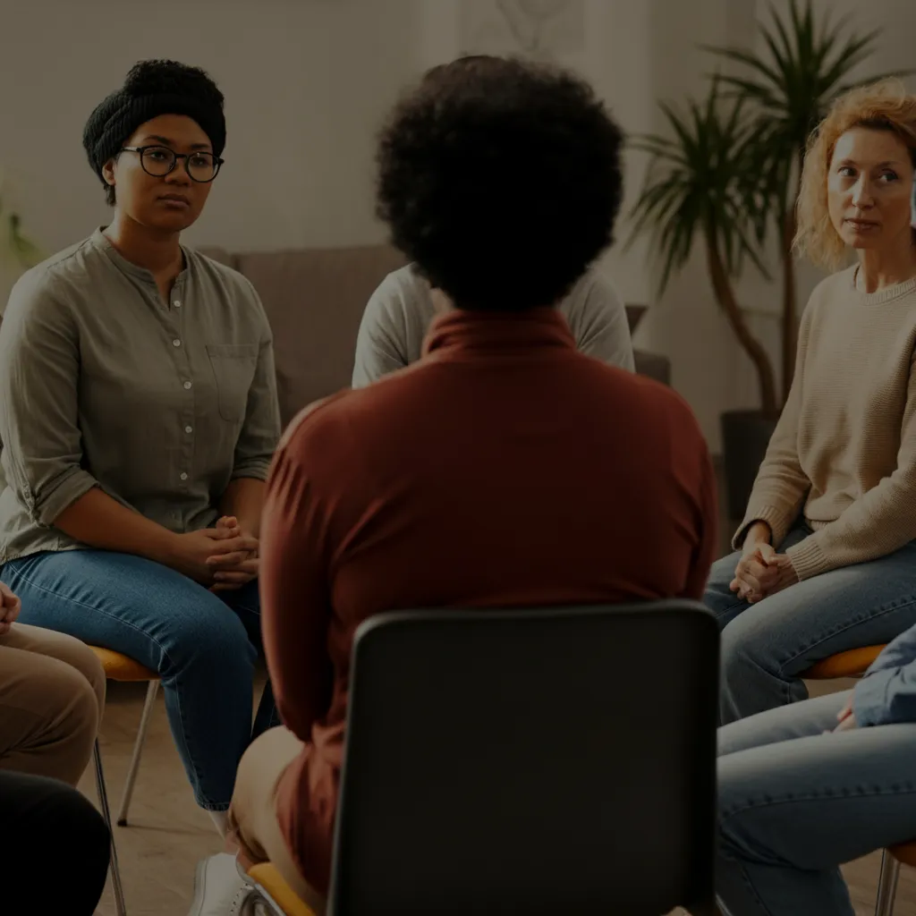 Diverse group of people connecting and supporting each other, representing the power of peer support in mental health.