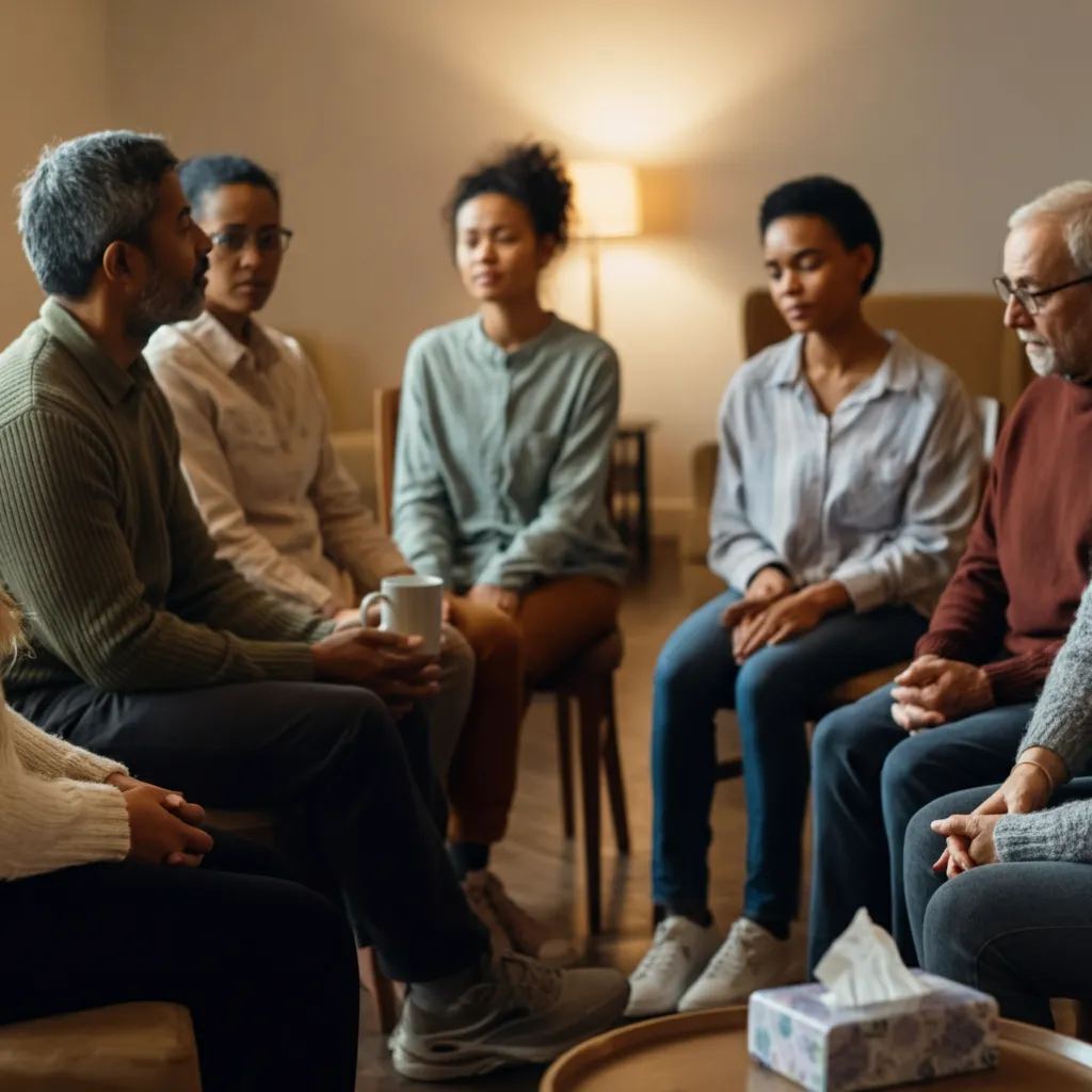 Diverse group of people connecting and supporting each other, representing the power of peer support in mental health.