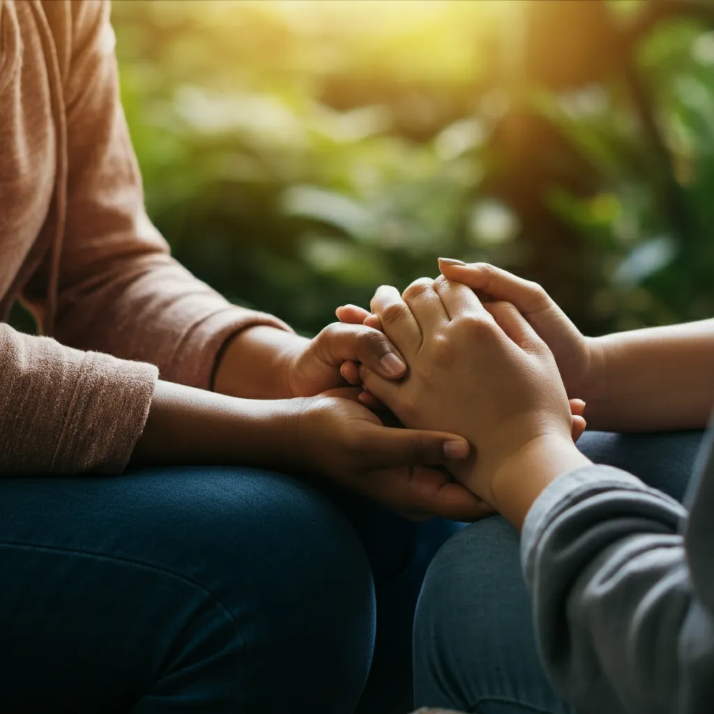 Person praying for a loved one's mental health and recovery from depression.