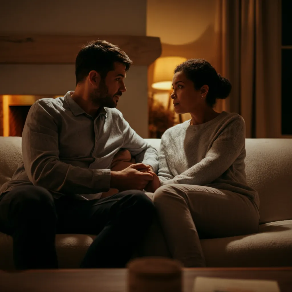 Couple holding hands, symbolizing rebuilding emotional intimacy and connection in marriage.