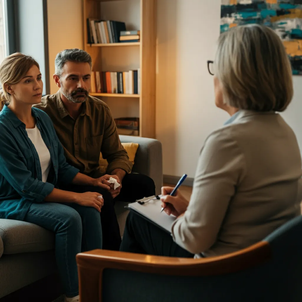 Couple rebuilding trust and repairing their relationship after an emotional affair, symbolizing the journey of healing and reconnection.