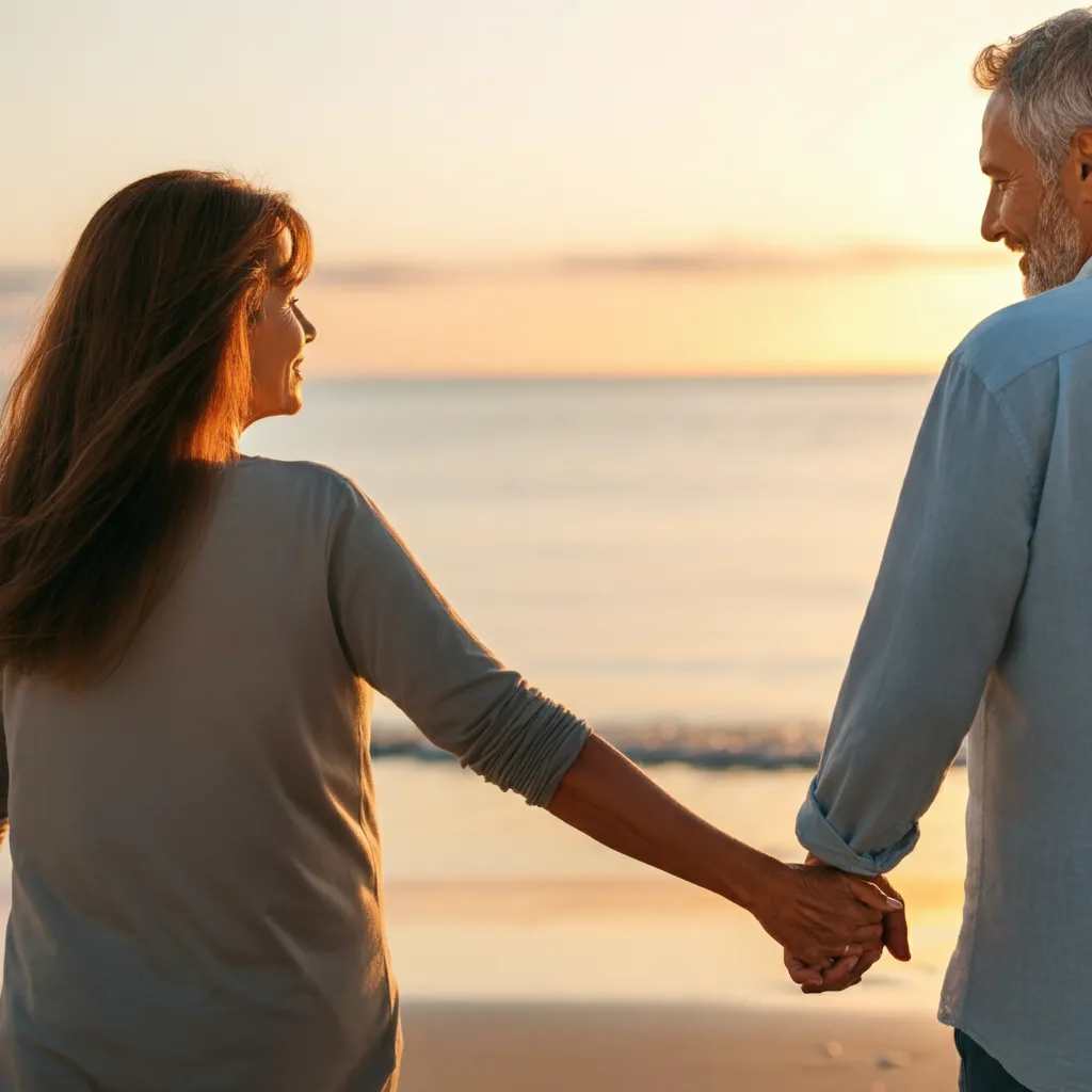 Couple reconnecting emotionally after an affair, holding hands and talking, symbolizing rebuilding intimacy and trust.