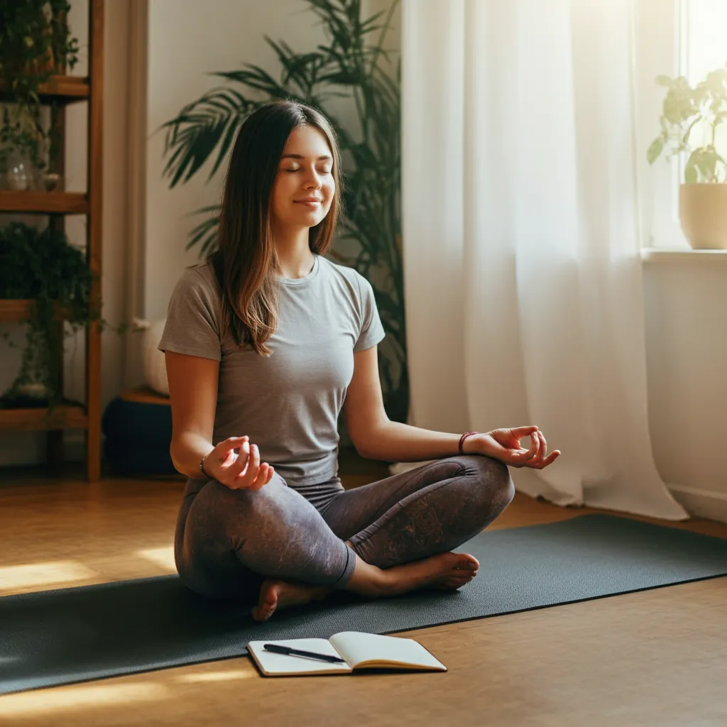 Serene person meditating, symbolizing self-care and healing for mind, body, and spirit.