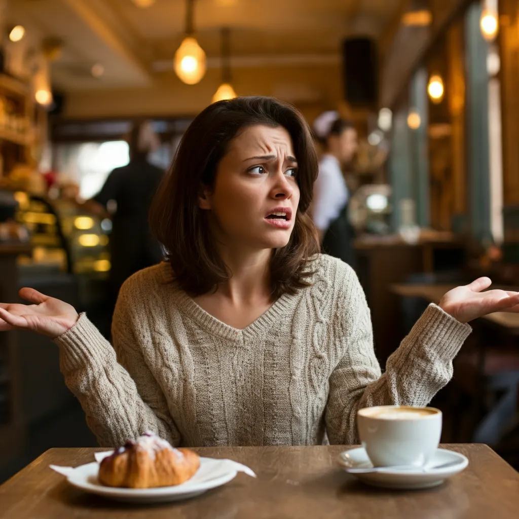 A woman demonstrating signs of emotional immaturity, such as blaming others, avoiding responsibility, and playing the victim.