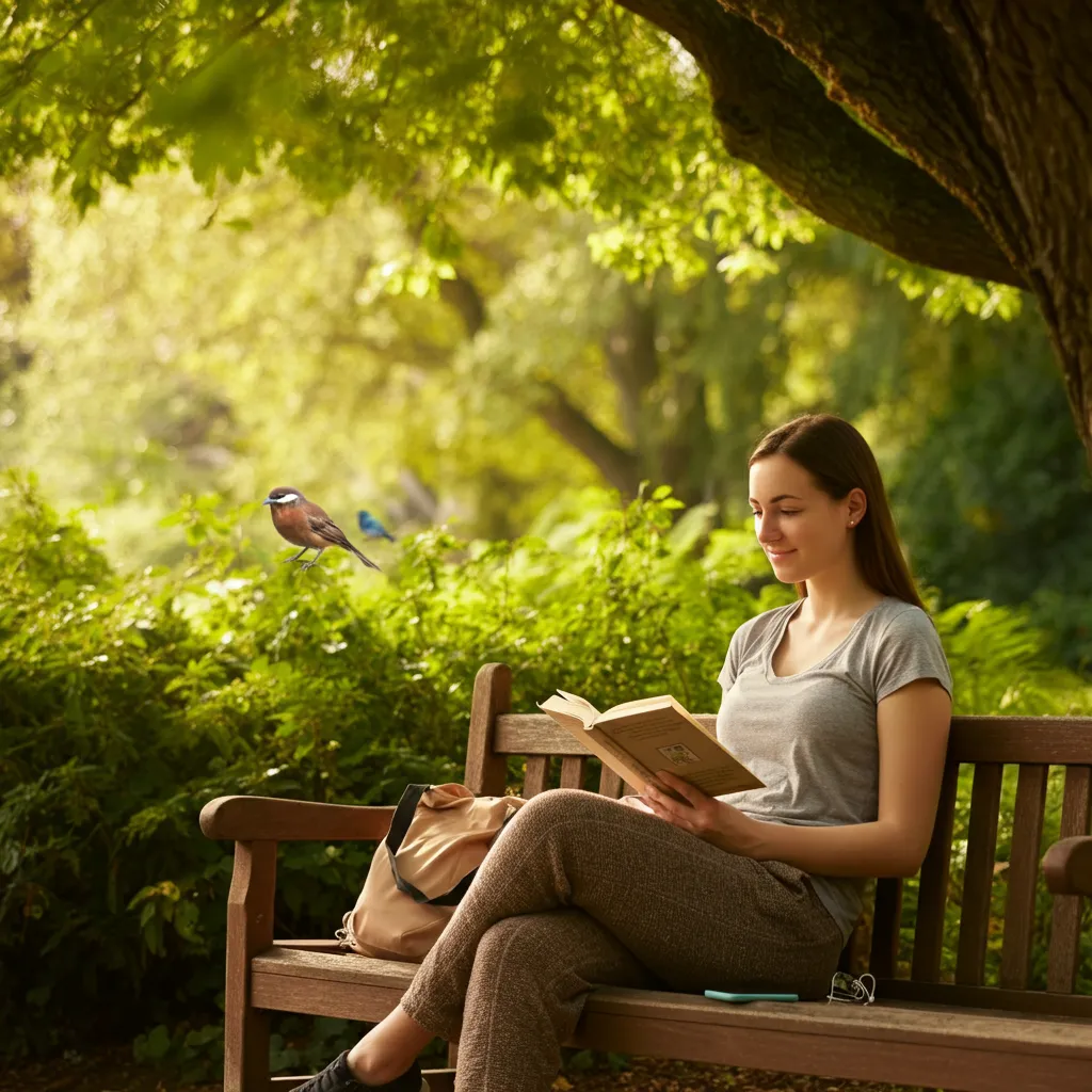 Person relaxing outdoors, enjoying a break from social media for improved well-being.