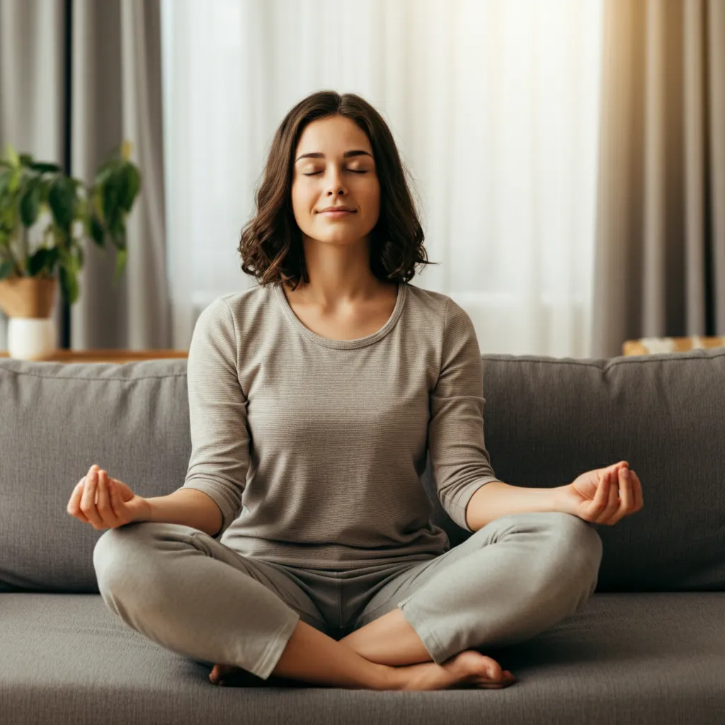 Person practicing grounding techniques to stop shaking from anxiety.