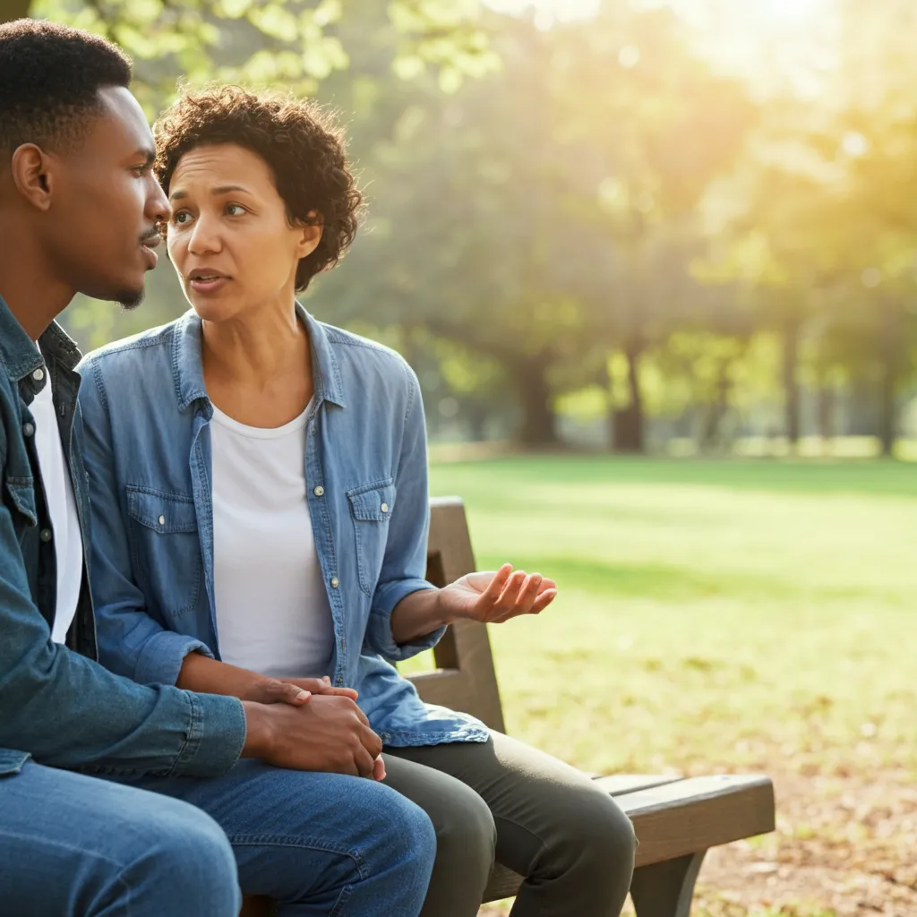 Individuals creating a supportive environment by communicating and listening to each other, symbolizing the importance of strong relationships for mental well-being.