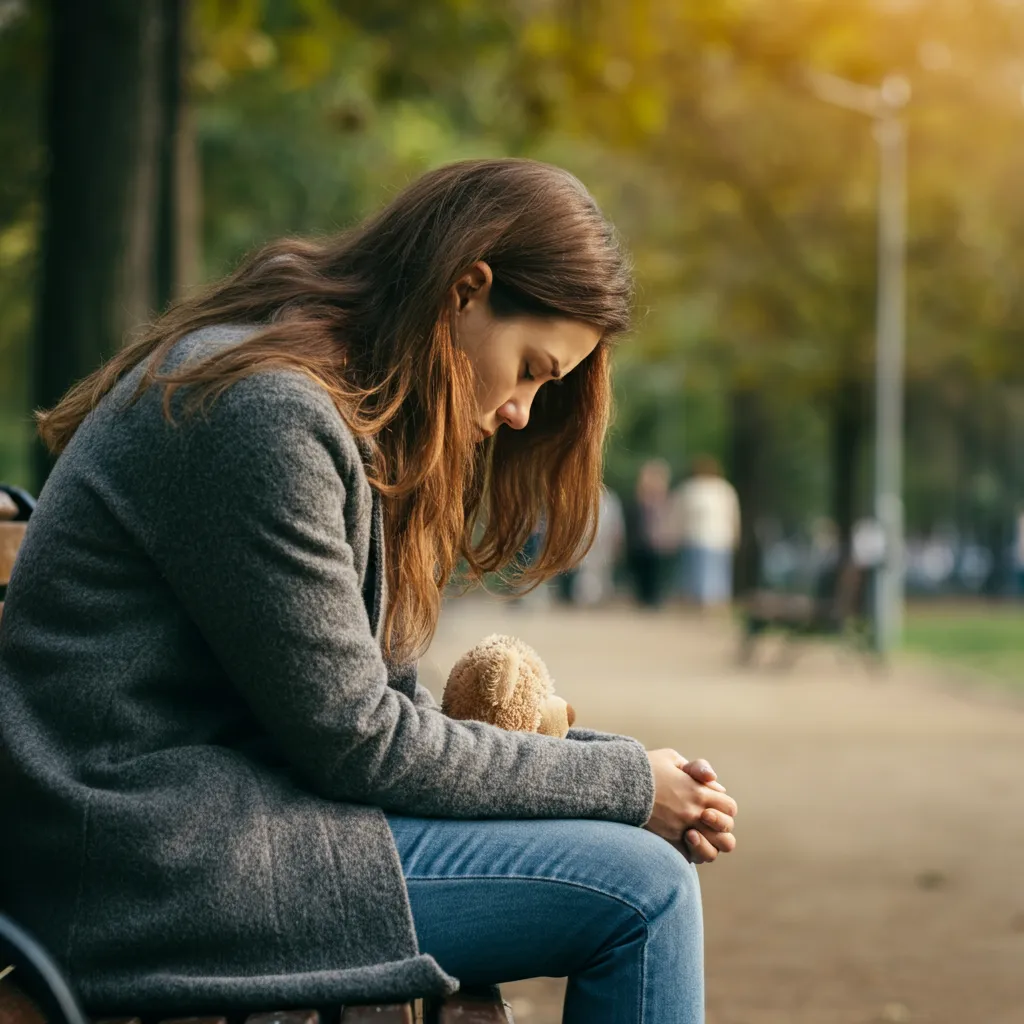 Illustration depicting the emotional and behavioral signs of unresolved childhood trauma, including anxiety, depression, anger, difficulty controlling emotions, and relationship challenges.