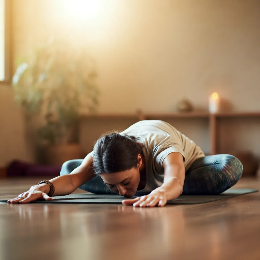 Person practicing yoga for ADHD focus and relaxation.